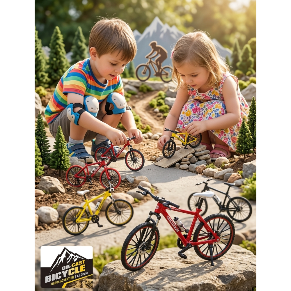 1:8 Scale Precision Die-Cast Mini Racing Bicycle