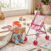 Baby Care Doll & Stroller Set