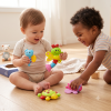 Three piece set of plush toys for ringing bells