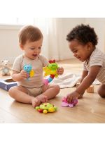 Three piece set of plush toys for ringing bells
