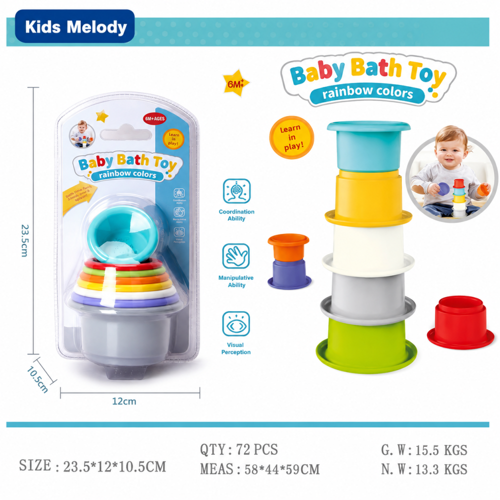 Bathroom toy stacking cup (double vacuum formed)